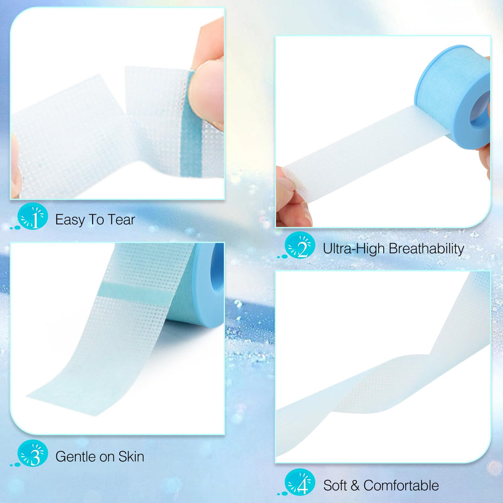 LZM breathable silicone gel lash tape close-up showing skin-friendly material