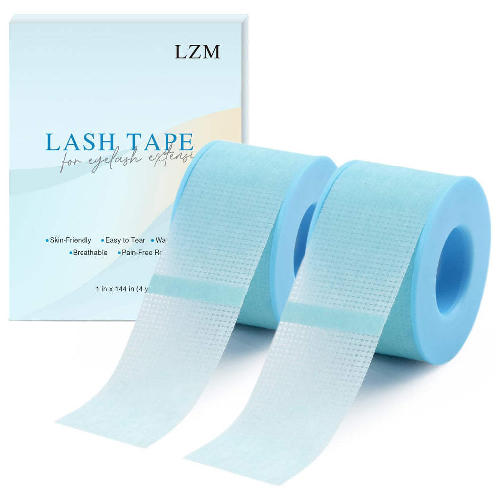 LZM lash tape for eyelash extensions, blue roll, provides steady hold without residue
