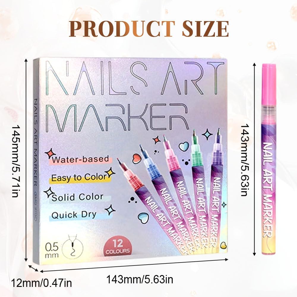LZUPIKC Nail Art Pens have a chip-resistant finish for lasting look.