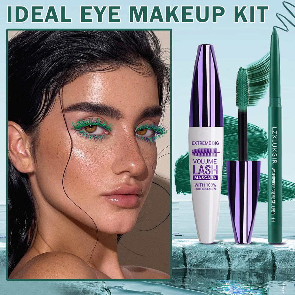 LZXLUKGIR look de ojos completo con color verde vivo