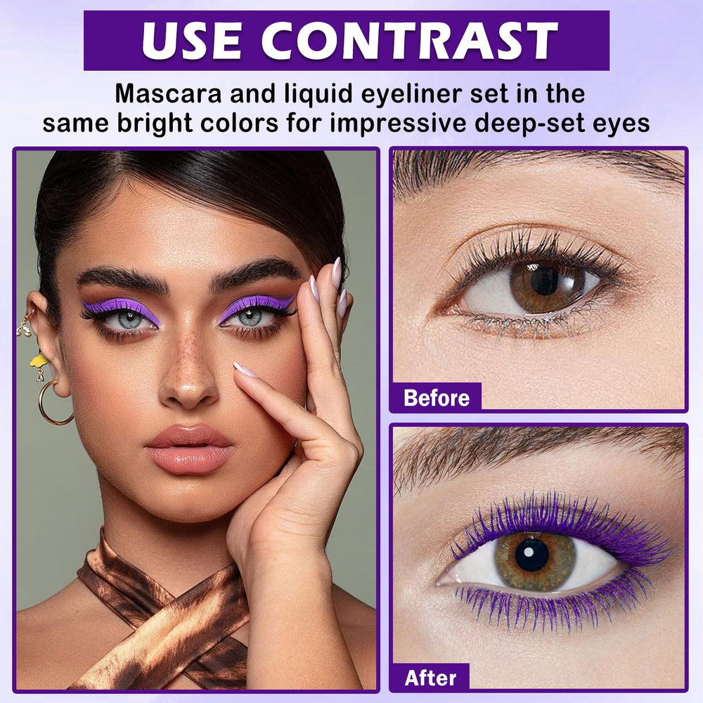 LZXLUKGIR Set maquillaje purpura para un look coordinado y elegante.