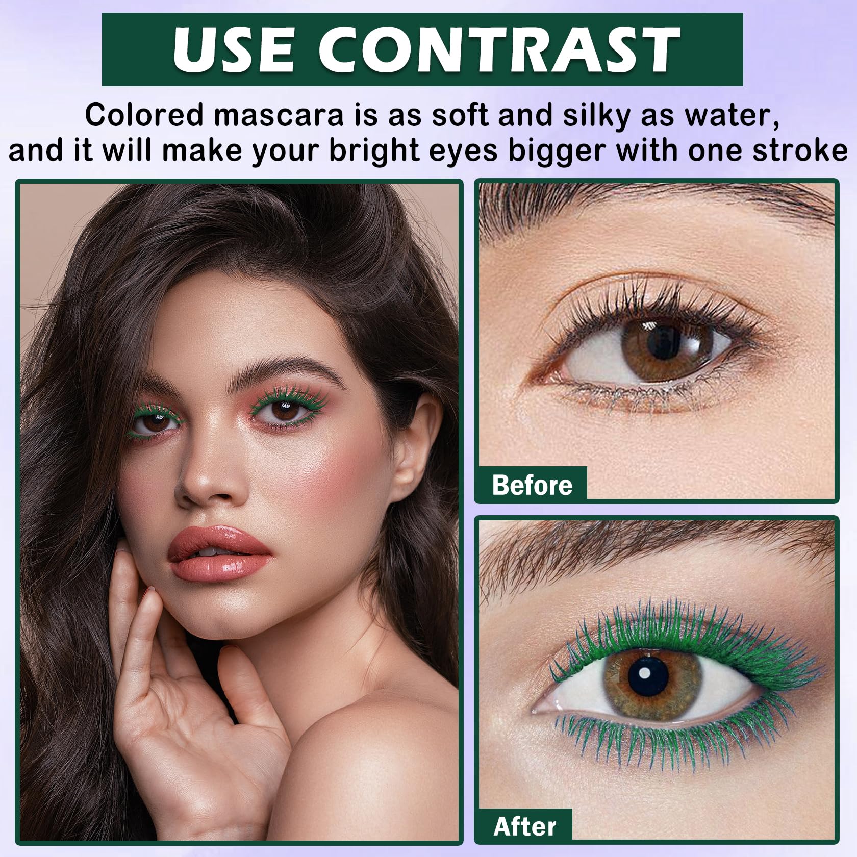 LZXLUKGIR set maquillaje ojos verde, look coordinado para diario