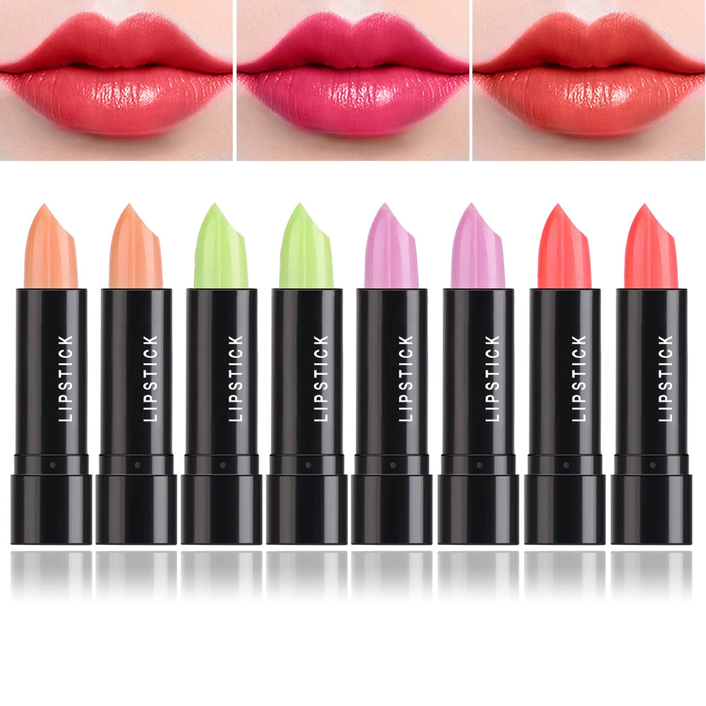 LZYLLS color-changing lipstick on lips shows temperature-reactive shade shift.