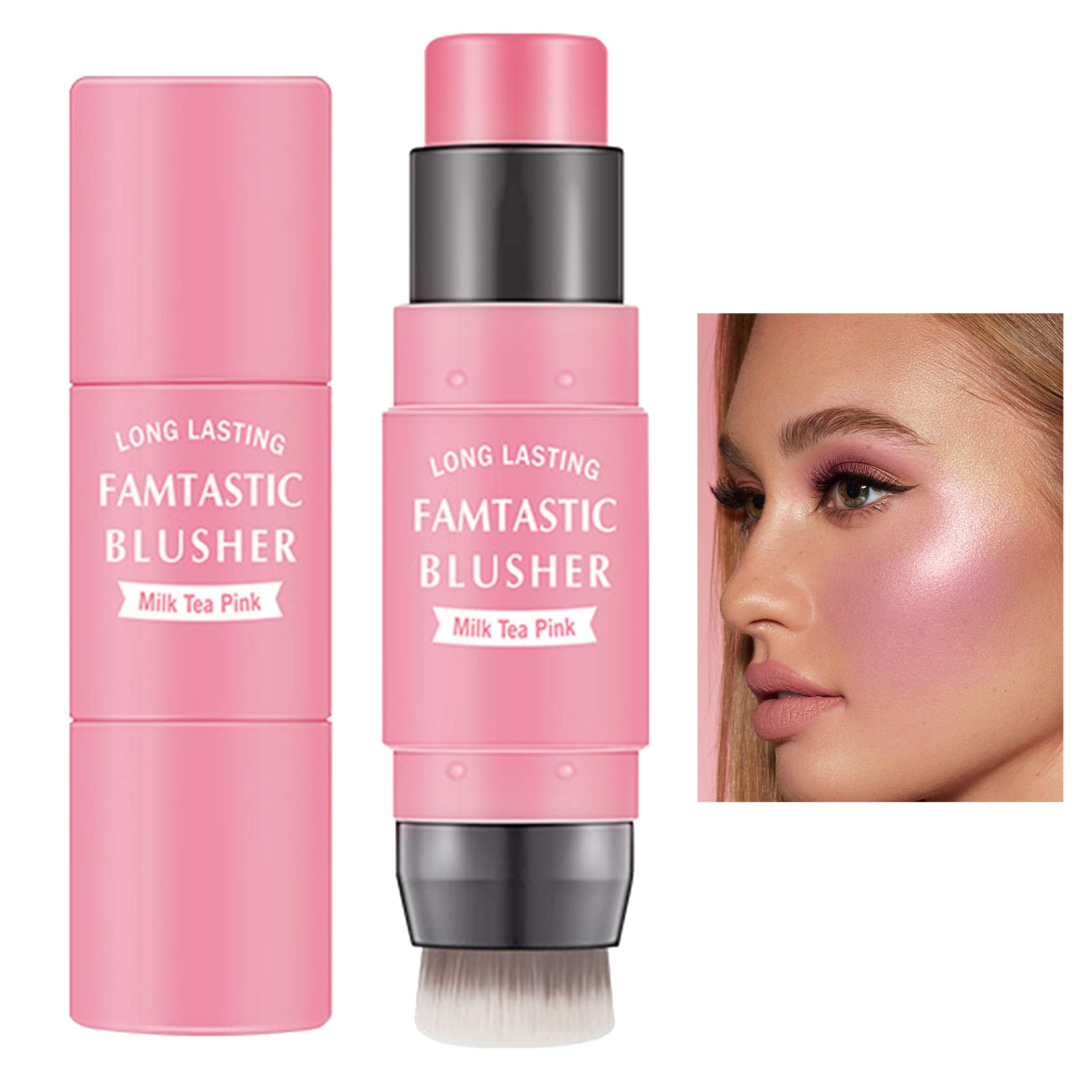 LZYLLS Cream Blush Stick close-up swatch for natural cheek color and subtle daily glow