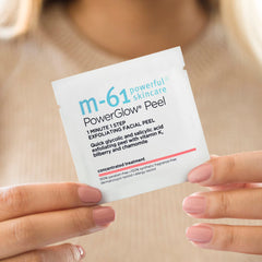 M-61 PowerGlow Peel packaging box showcases premium at-home treatment