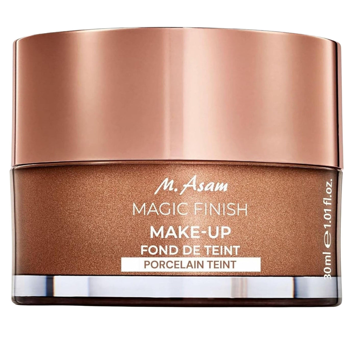 M. Asam Magic Finish Porcelain Teint mousse packaging for daily use.
