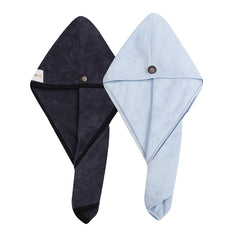 M-bestl blue turban towel shows soft microfiber and secure wrapping