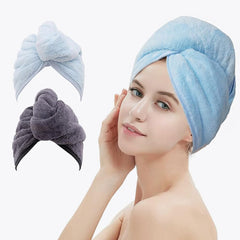 M-bestl hair drying towel turban in dark gray absorbs quickly for faster air-drying