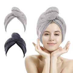 M-bestl toalla secado cabello 2-pack gris oscuro y gris claro, secado eficiente y suave