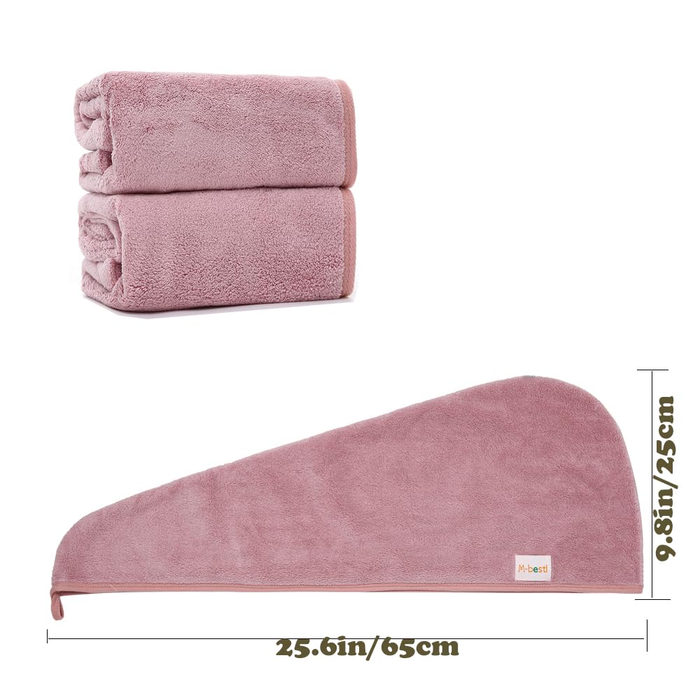M-bestl two-pack towel wrap display showing product packaging.