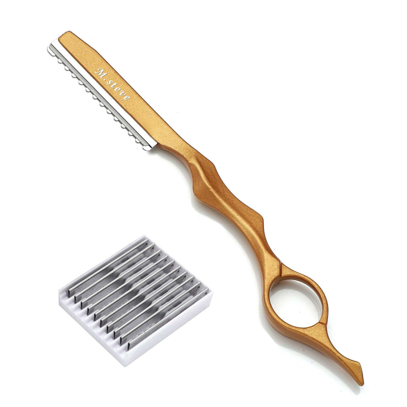 M.steve hair razor handle showing ergonomic, anti-slip grip for precise control.