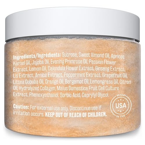 M3 Naturals exfoliante de azúcar moreno para cuerpo, elimina células muertas y aporta brillo