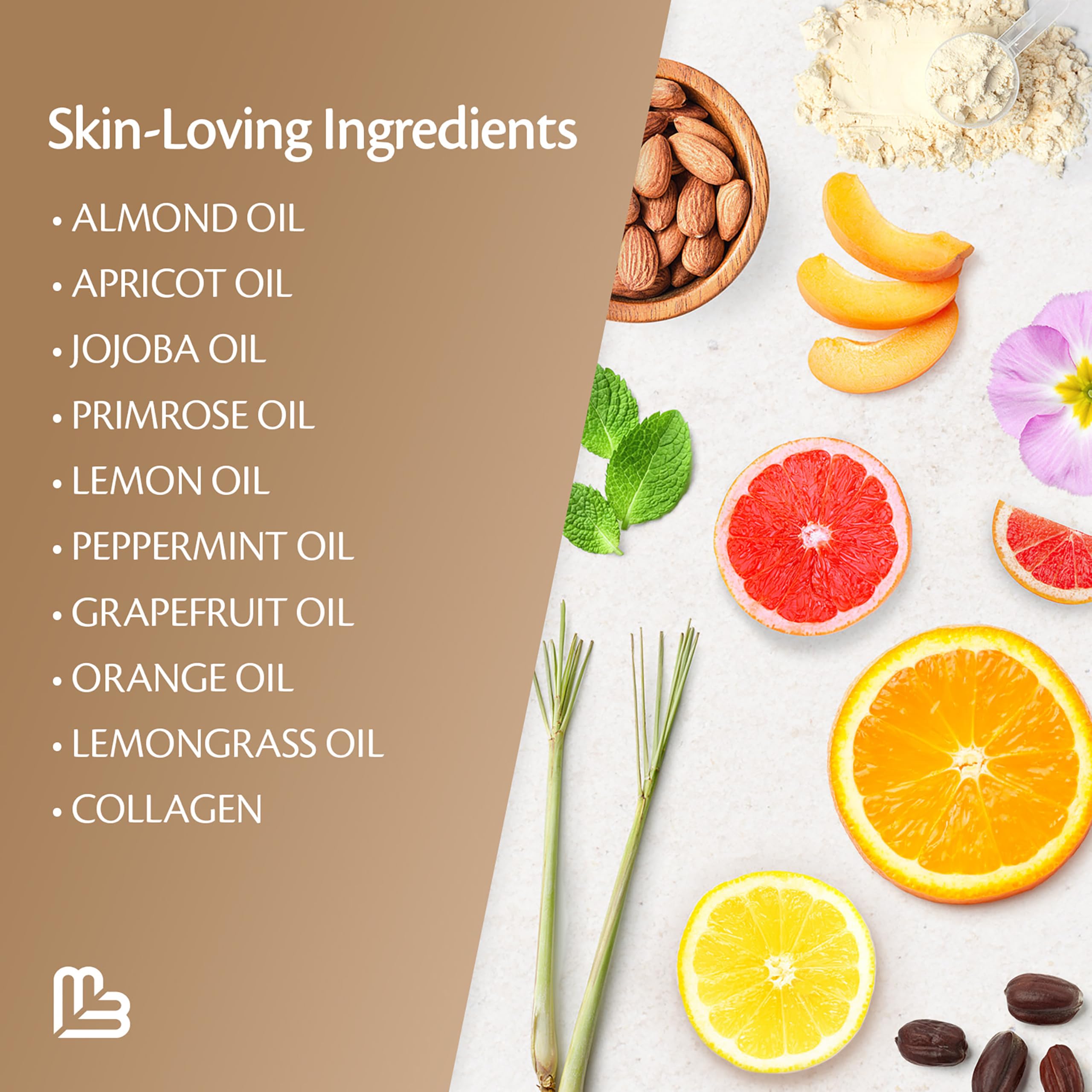 M3 Naturals exfoliante de azúcar moreno para manos, cuidado exfoliante y suavidad diaria