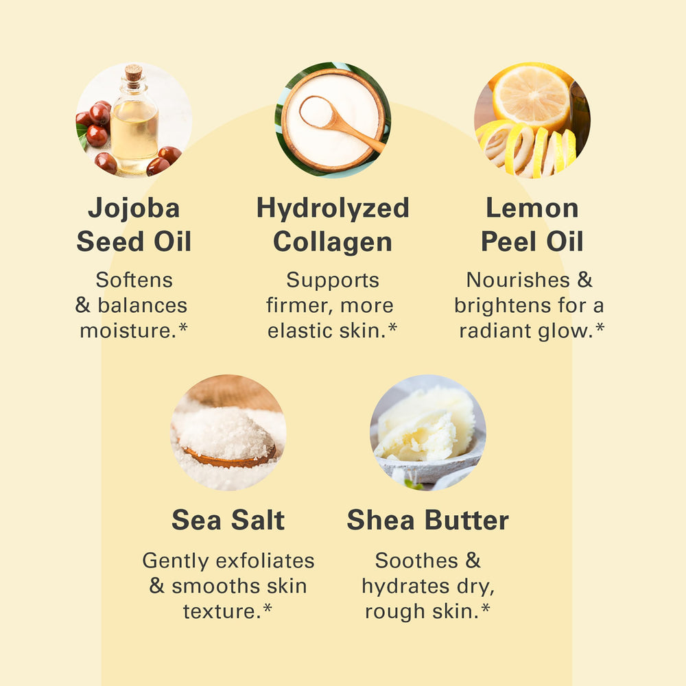 M3 Naturals coconut and jojoba oil blend preps skin for moisturized softness.