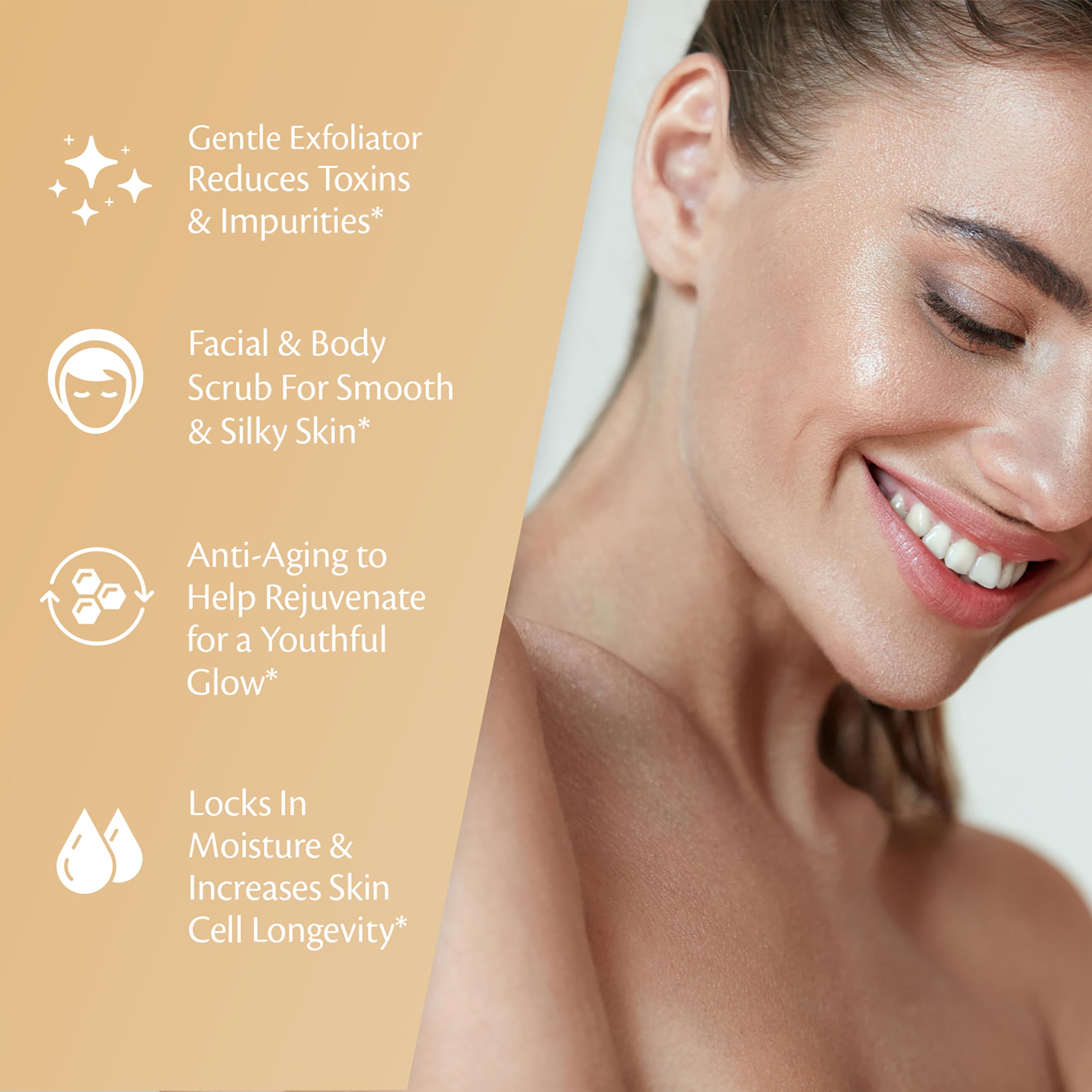 M3 Naturals exfoliante Arabica para cara, poros más finos y tono limpio