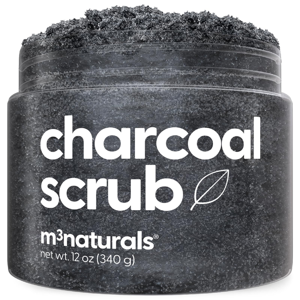 M3 Naturals exfoliante de carbón activo para cuerpo, exfolia y limpia poros profundamente