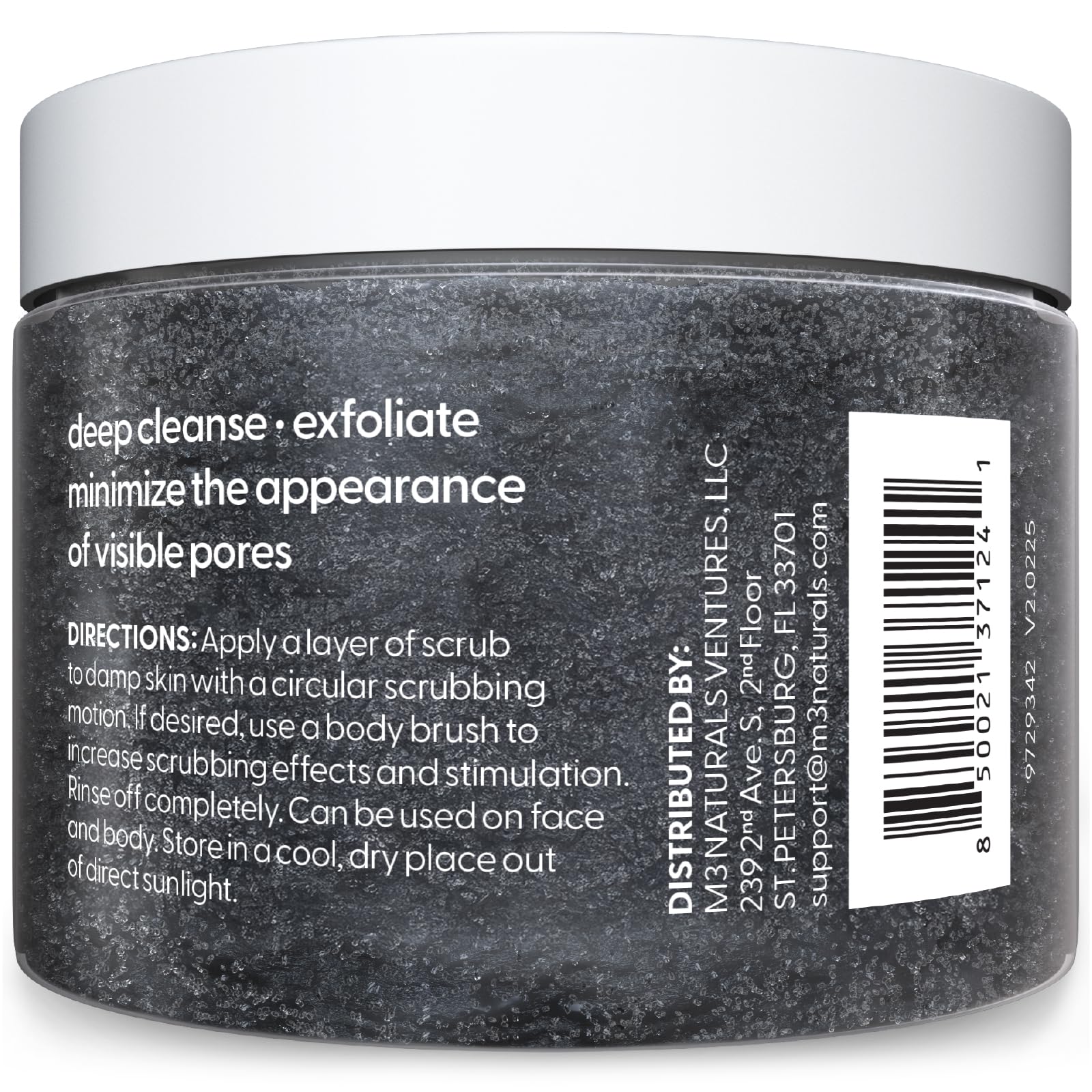 M3 Naturals exfoliante carbón activo rostro suaviza textura y deja piel limpia