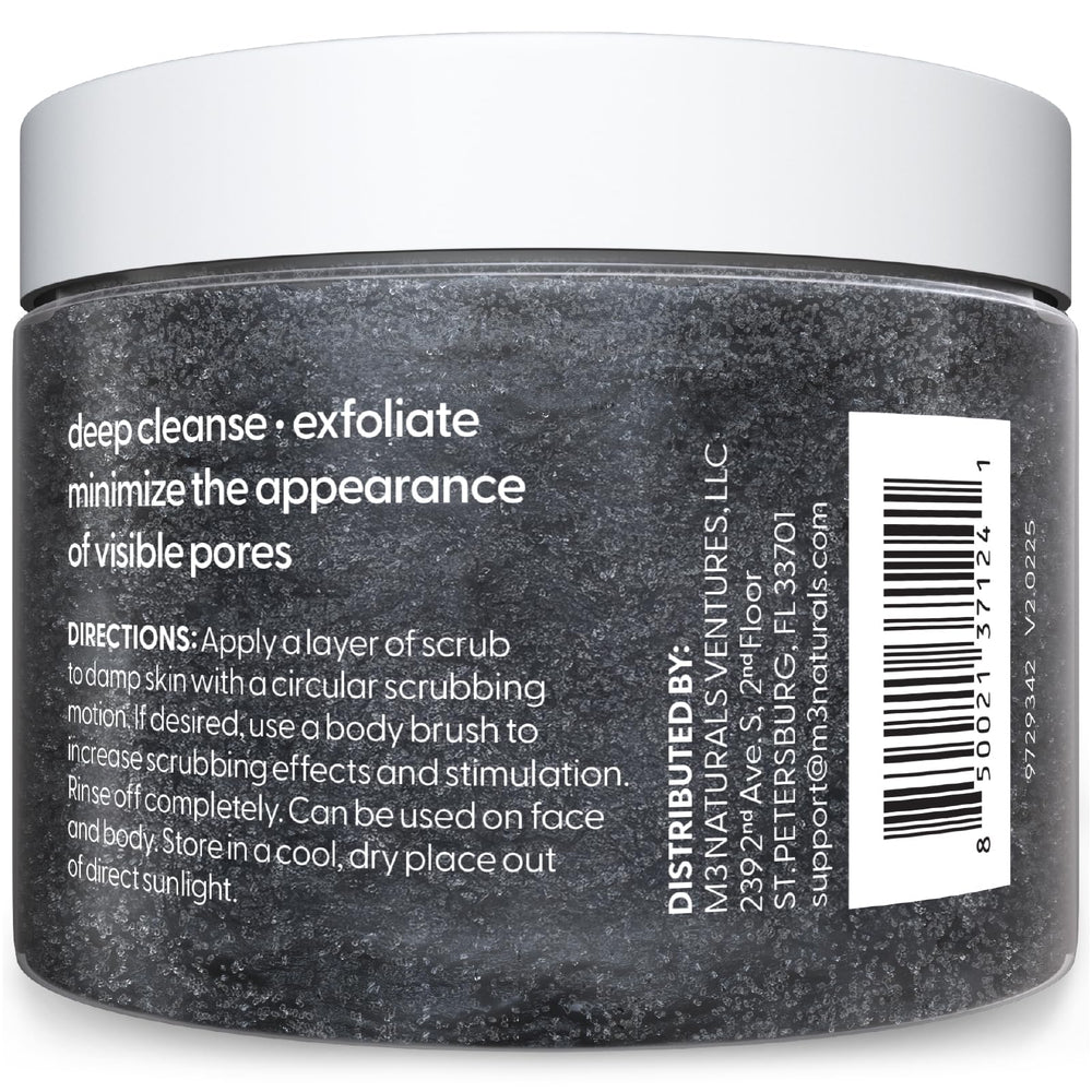 M3 Naturals exfoliante carbón activo rostro suaviza textura y deja piel limpia