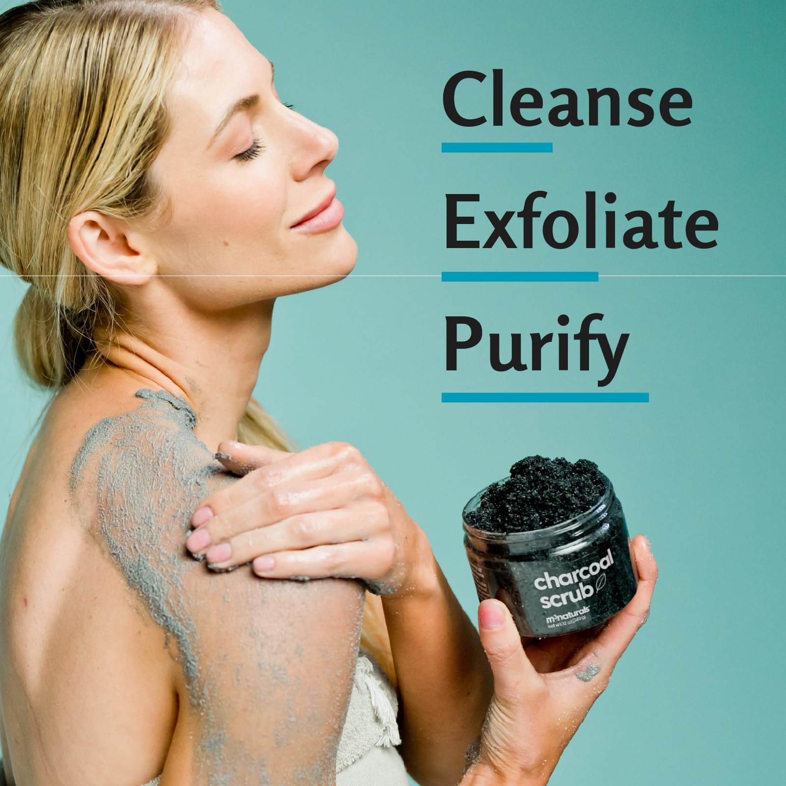 M3 Naturals textura de granulos, ideal para exfoliar suavemente