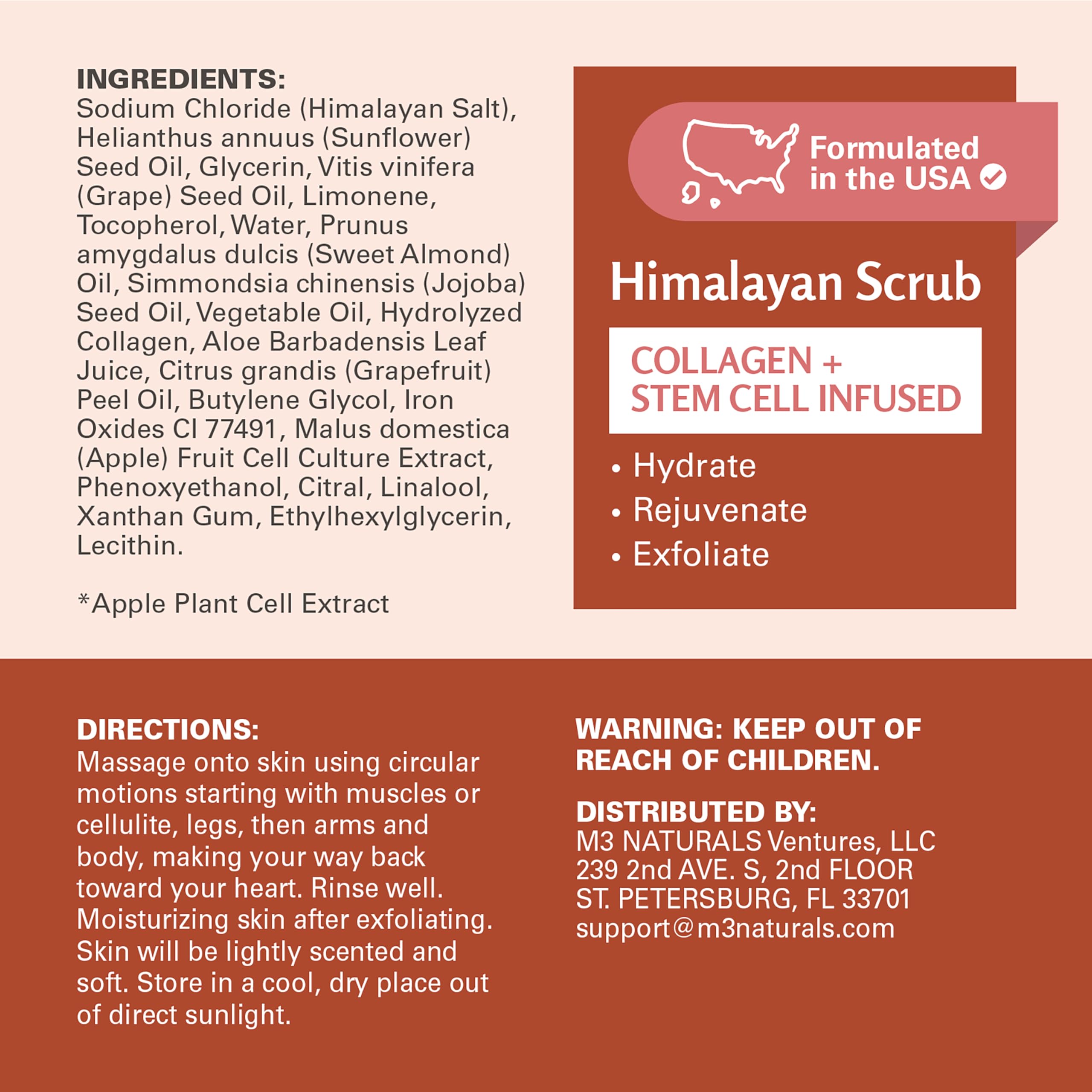 M3 Naturals Himalayan Salt Scrub rostro-exfoliante para piel revitalizada