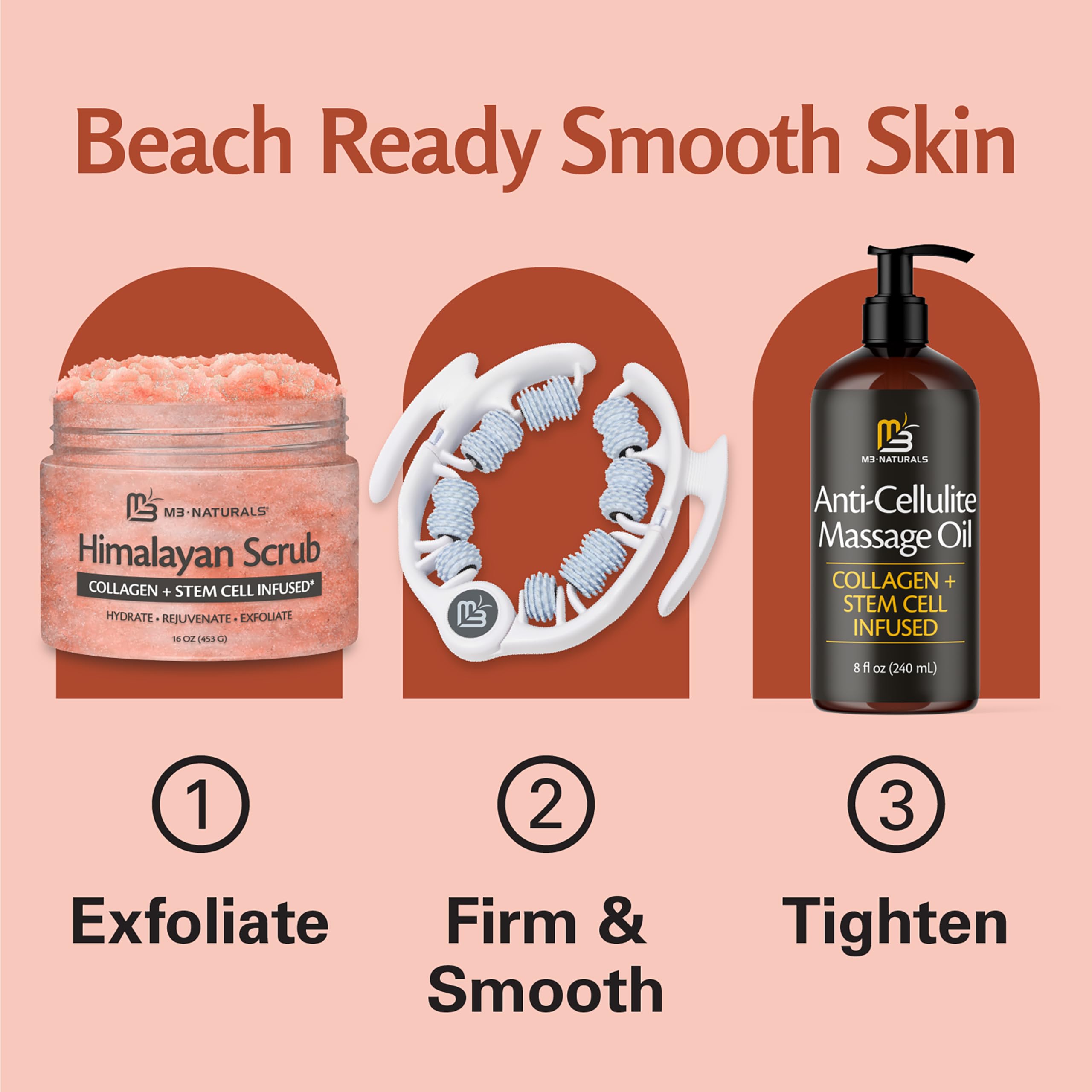 M3 Naturals Himalayan Salt Scrub textura-granulos exfoliante lujoso para piel
