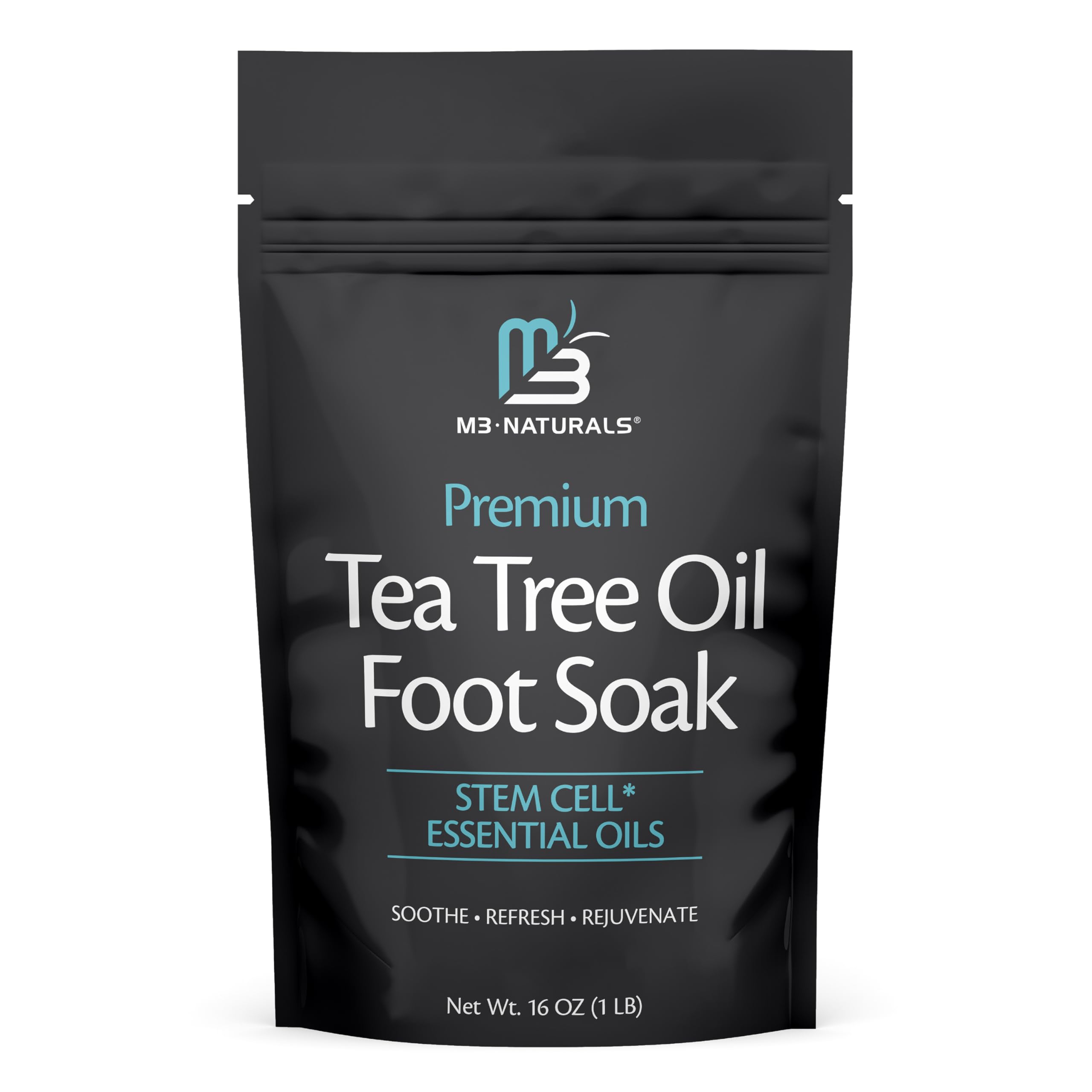 M3 Naturals bano-pies con te-arbol-de-te frasco para un ritual spa en casa.