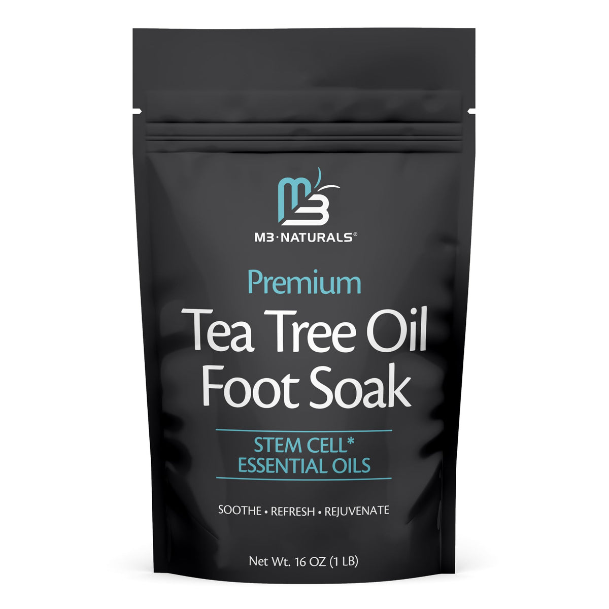M3 Naturals bano-pies con te-arbol-de-te frasco para un ritual spa en casa.