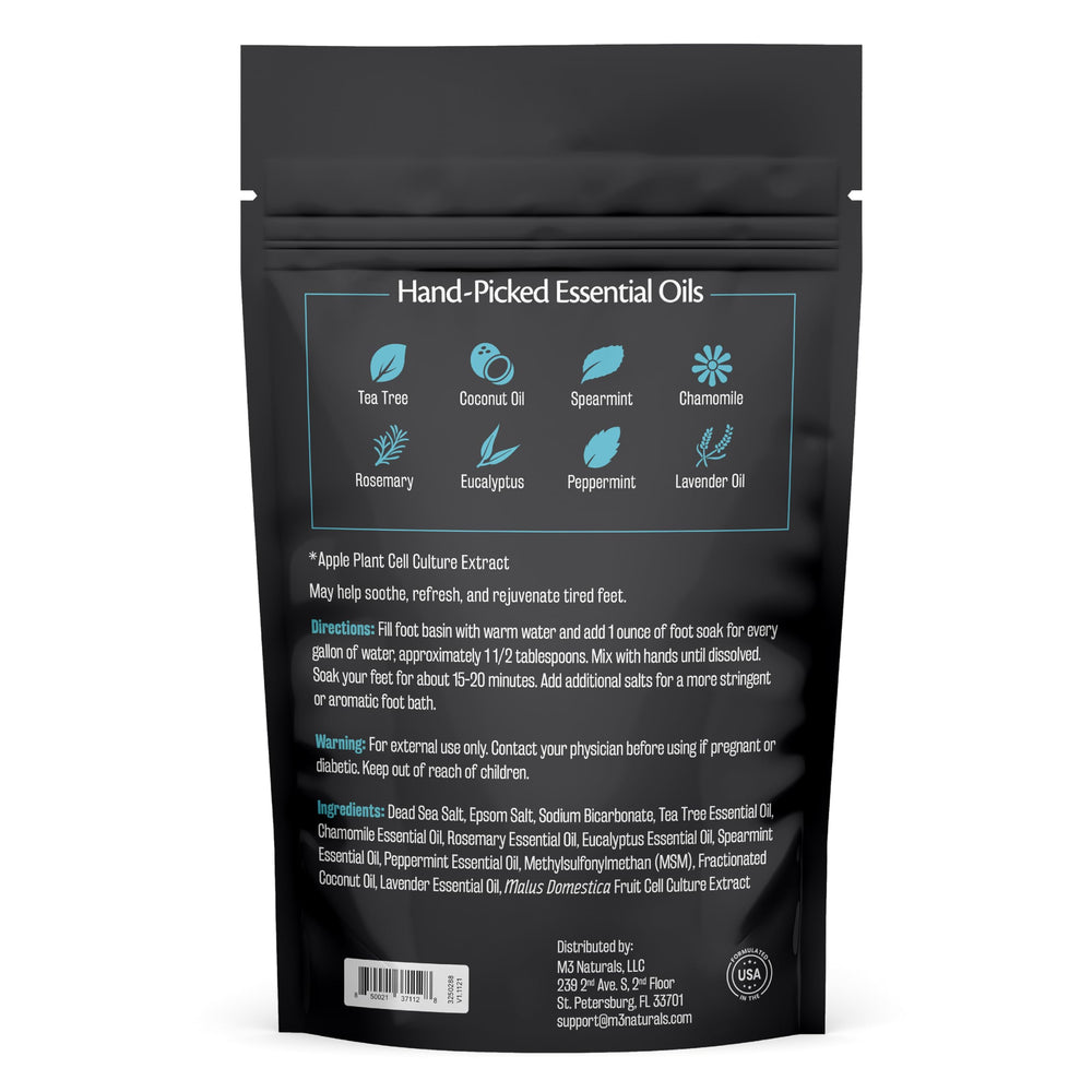 M3 Naturals sal-del-mar-muerto-pies hidratados tras un uso suave.