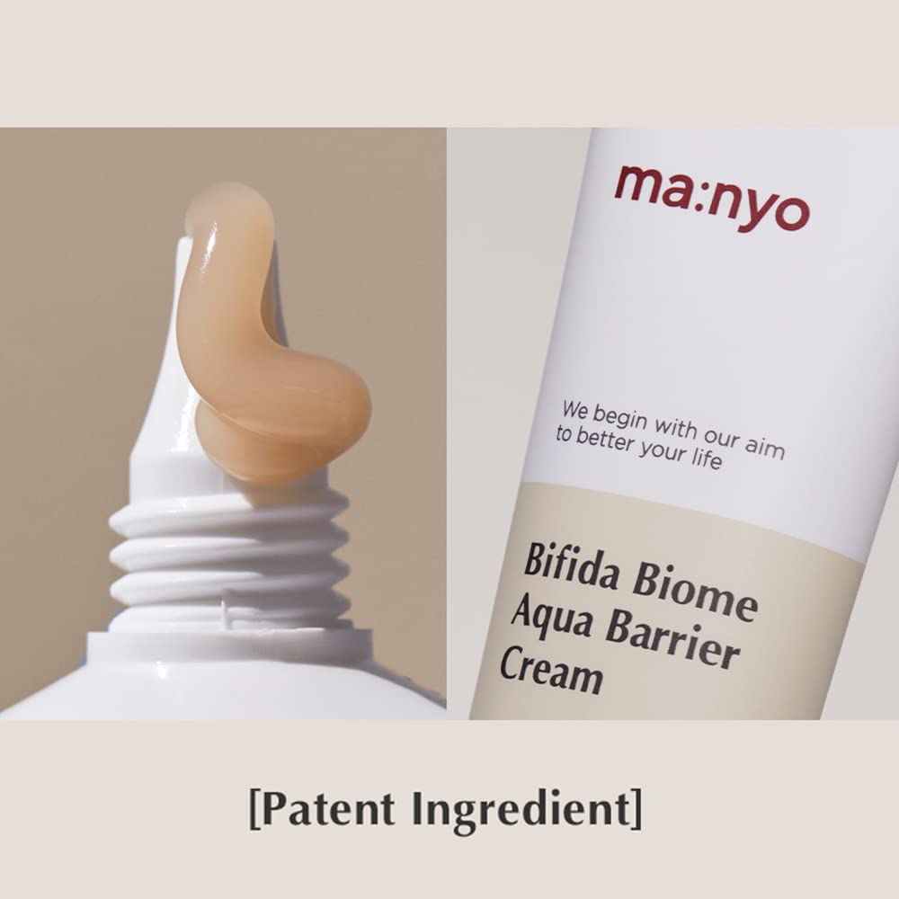 Ma:nyo Bifida Biome Aqua Barrier Cream application aids quick absorption.