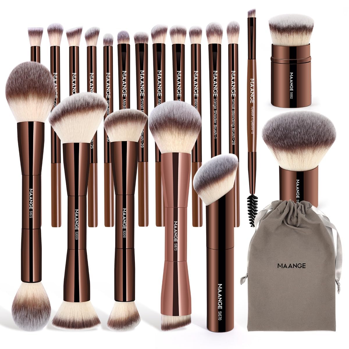 MAANGE 20-piece brush set full kit for versatile makeup applications