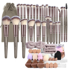MAANGE 51-piece makeup brush set Champagne bag for easy daily application