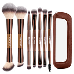 MAANGE 7-piece foundation brush set with bag for smooth on-the-go foundation
