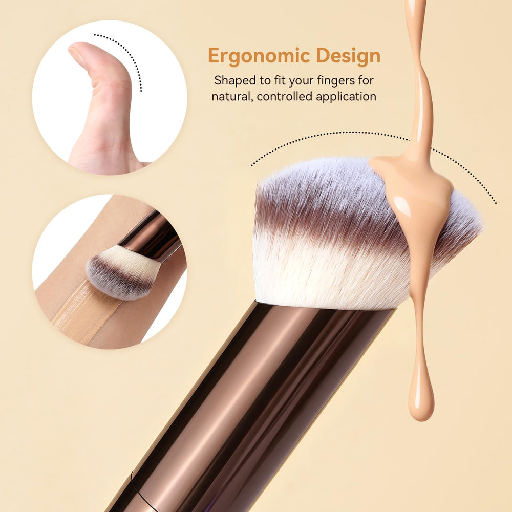 MAANGE blush brush handles cream, liquid, and powder textures with ease.