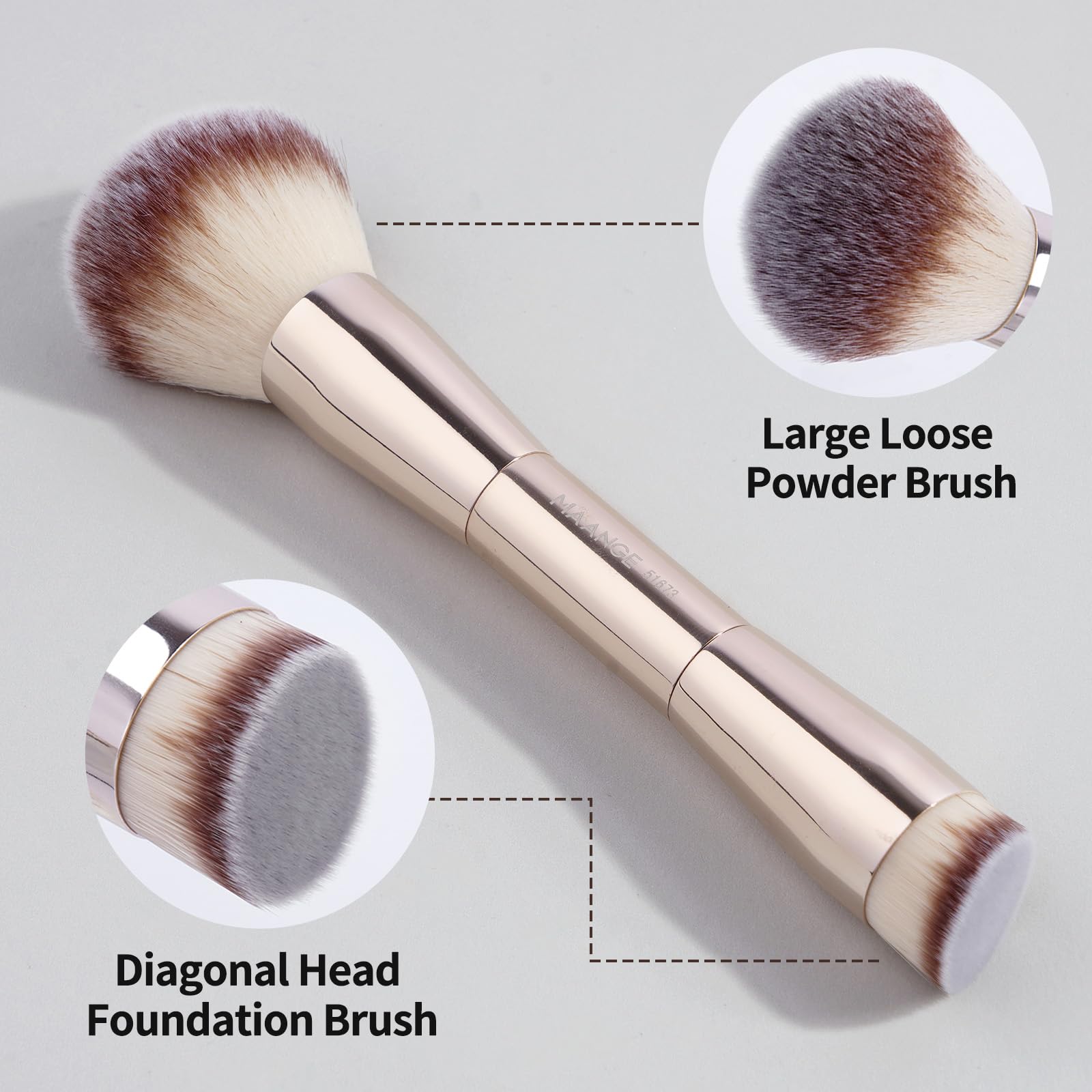 MAANGE compact gold case packaging keeps brushes portable and stylish.