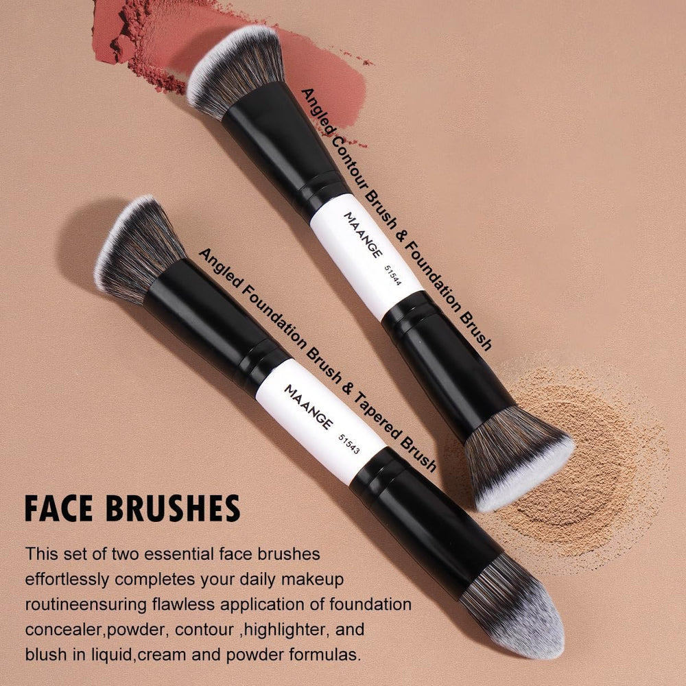 MAANGE contour blush dual-ended brush head creates sculpted dimension