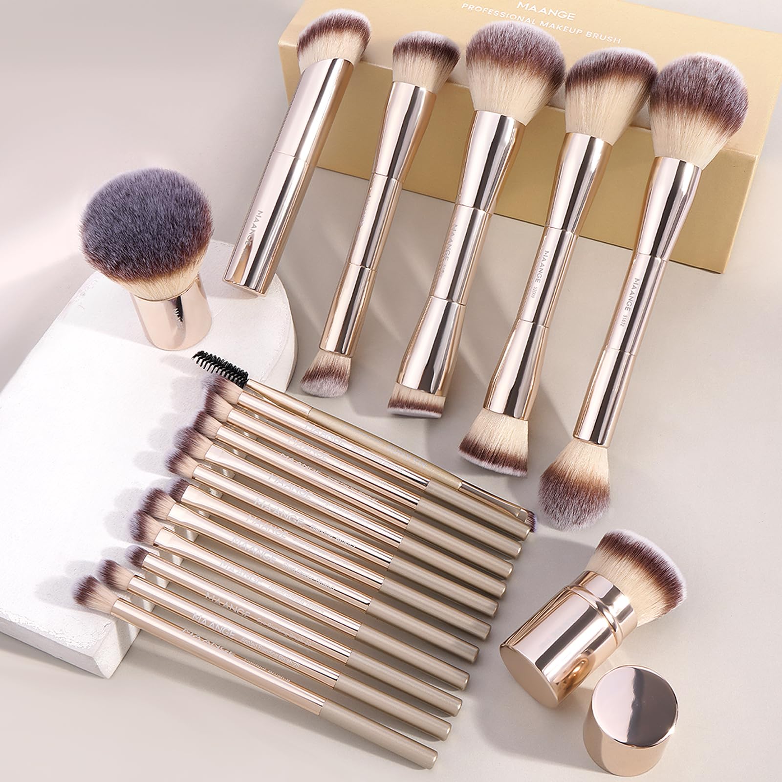 MAANGE cream blush brush for natural, buildable color.