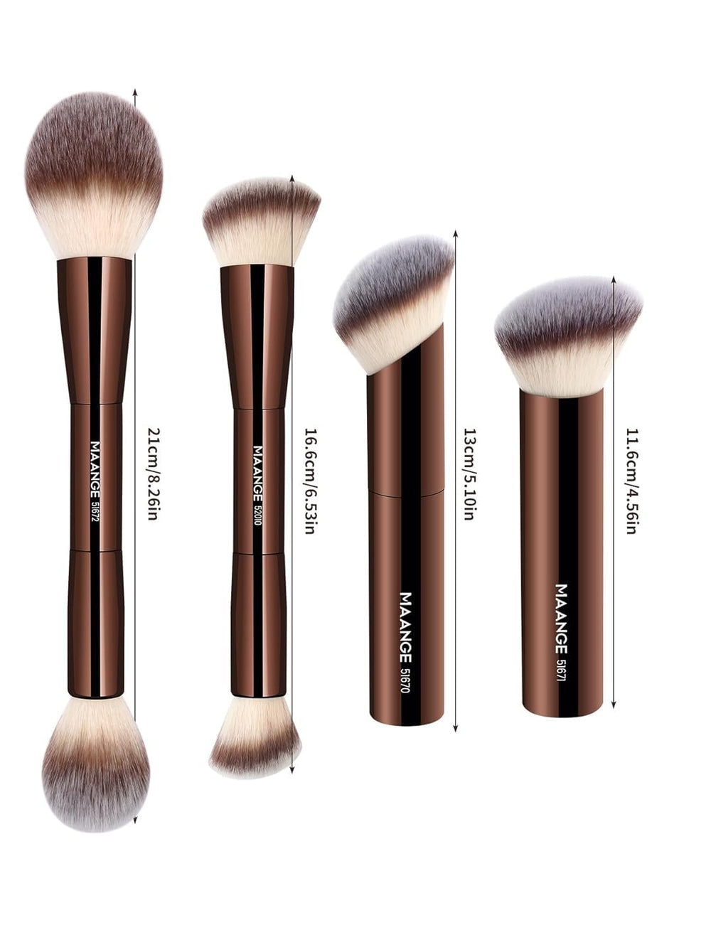 MAANGE compact four-brush set is ideal for daily makeup routines.