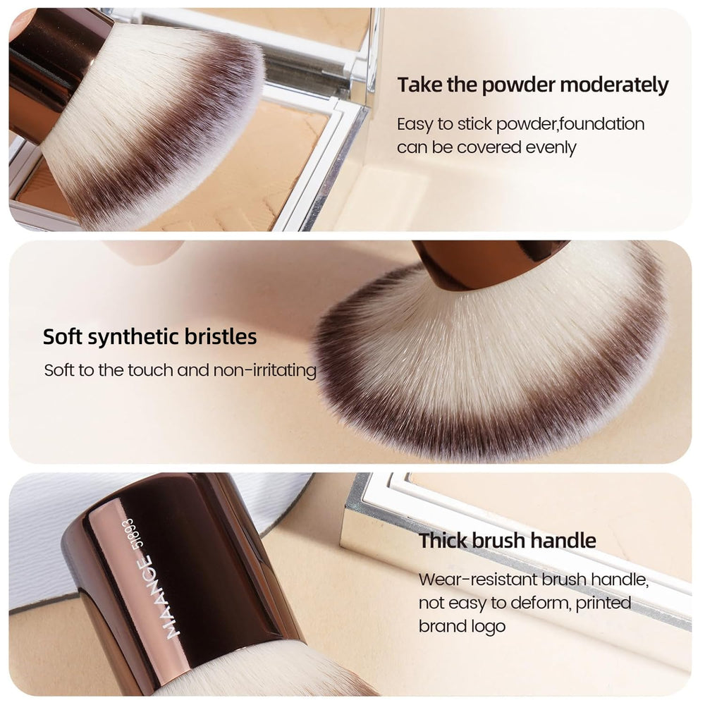 MAANGE double-ended kabuki brush for foundation and powder application