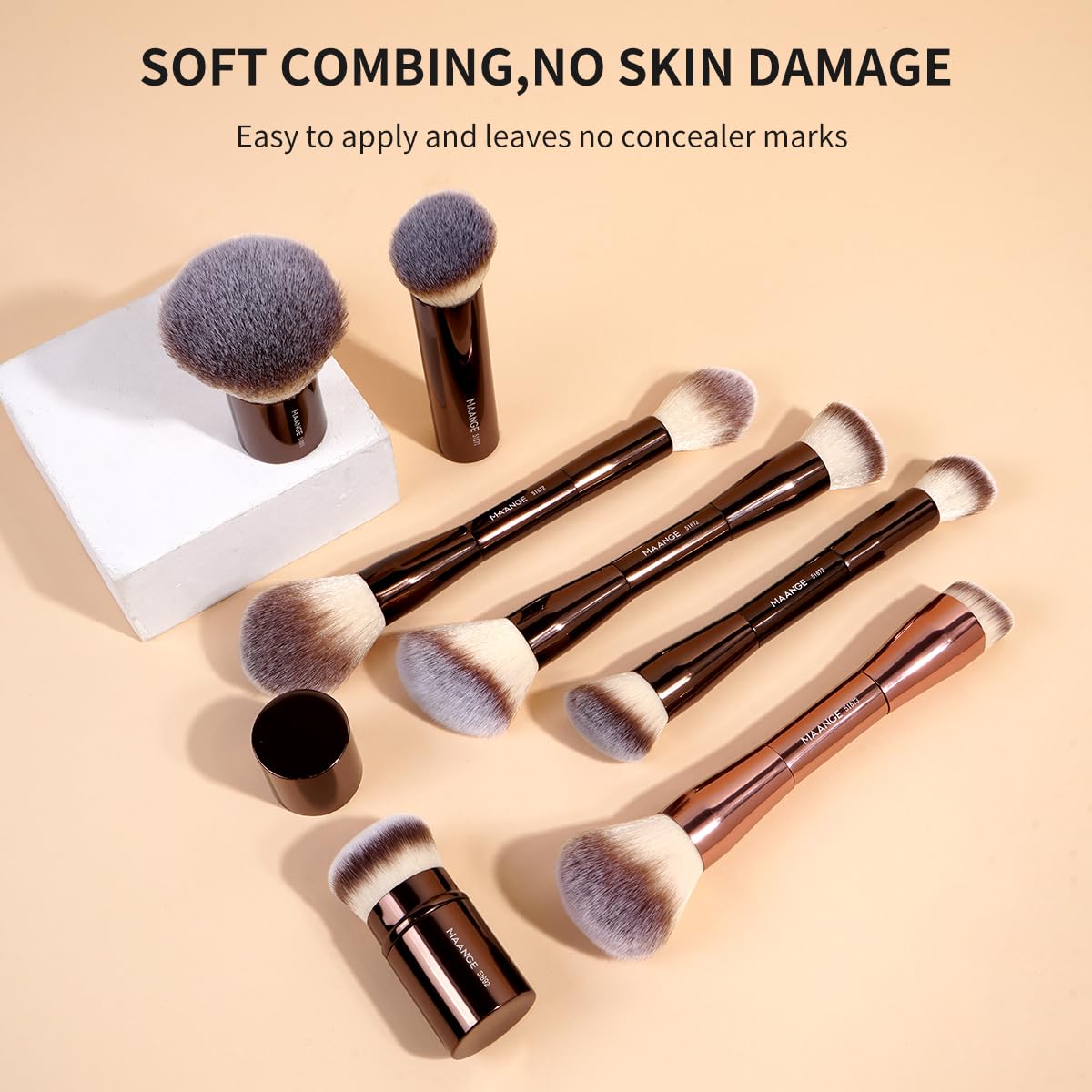MAANGE eyebrow and eyeliner double-ended brush for precise lines and definition.