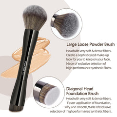 MAANGE foundation brush with angled bristles for smooth base application.