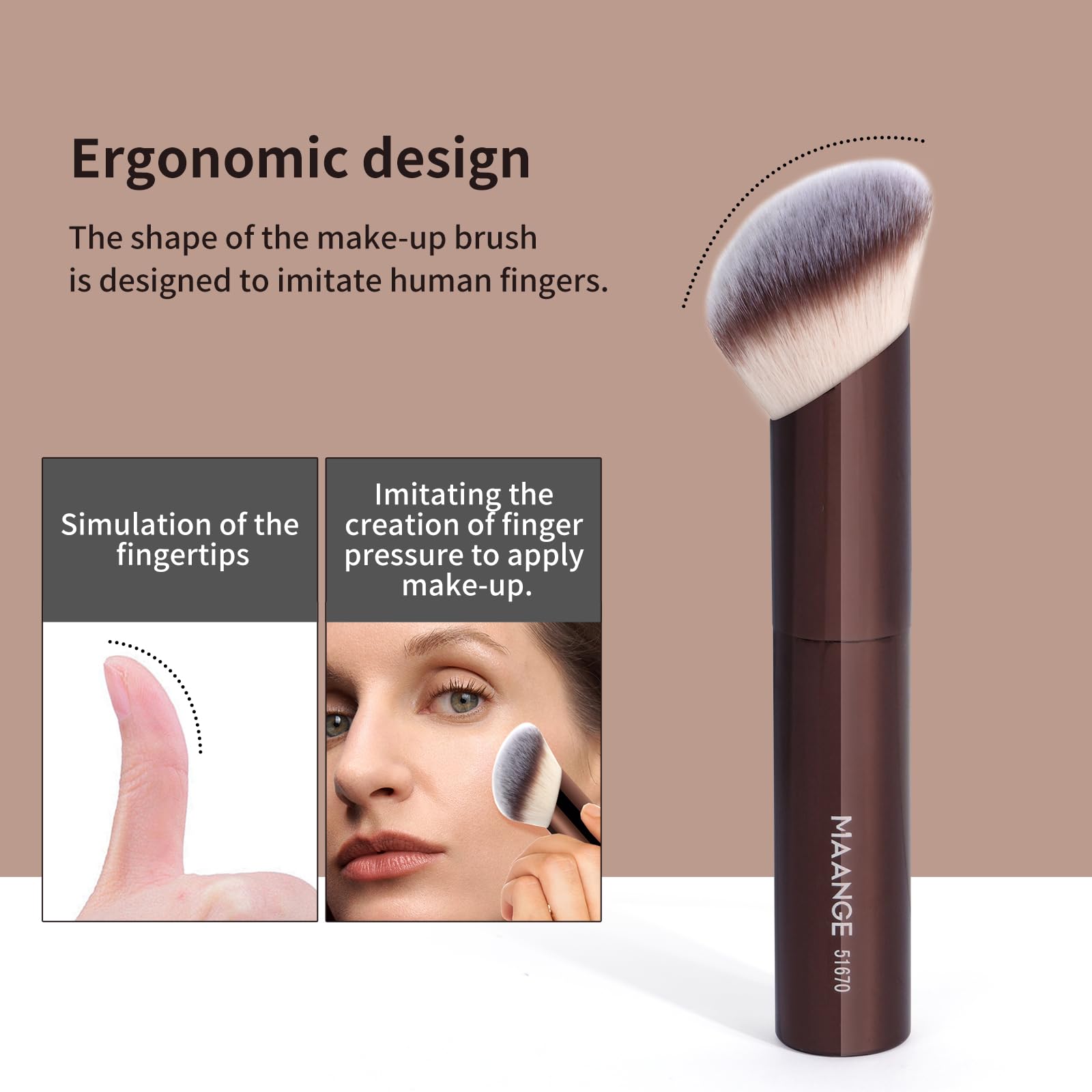 MAANGE foundation brush with soft bristles for seamless application.