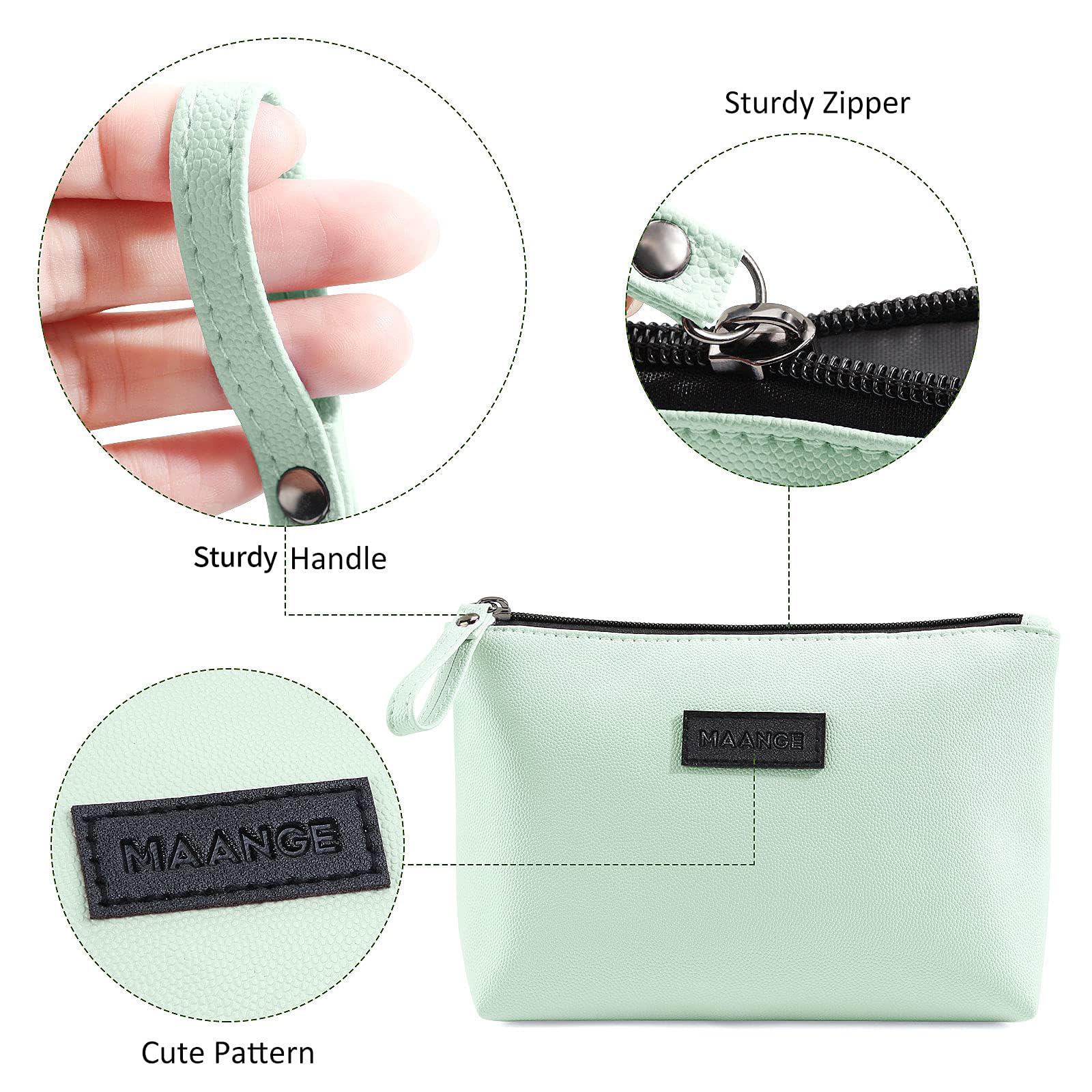 MAANGE makeup bag with handle for easy carry on the move