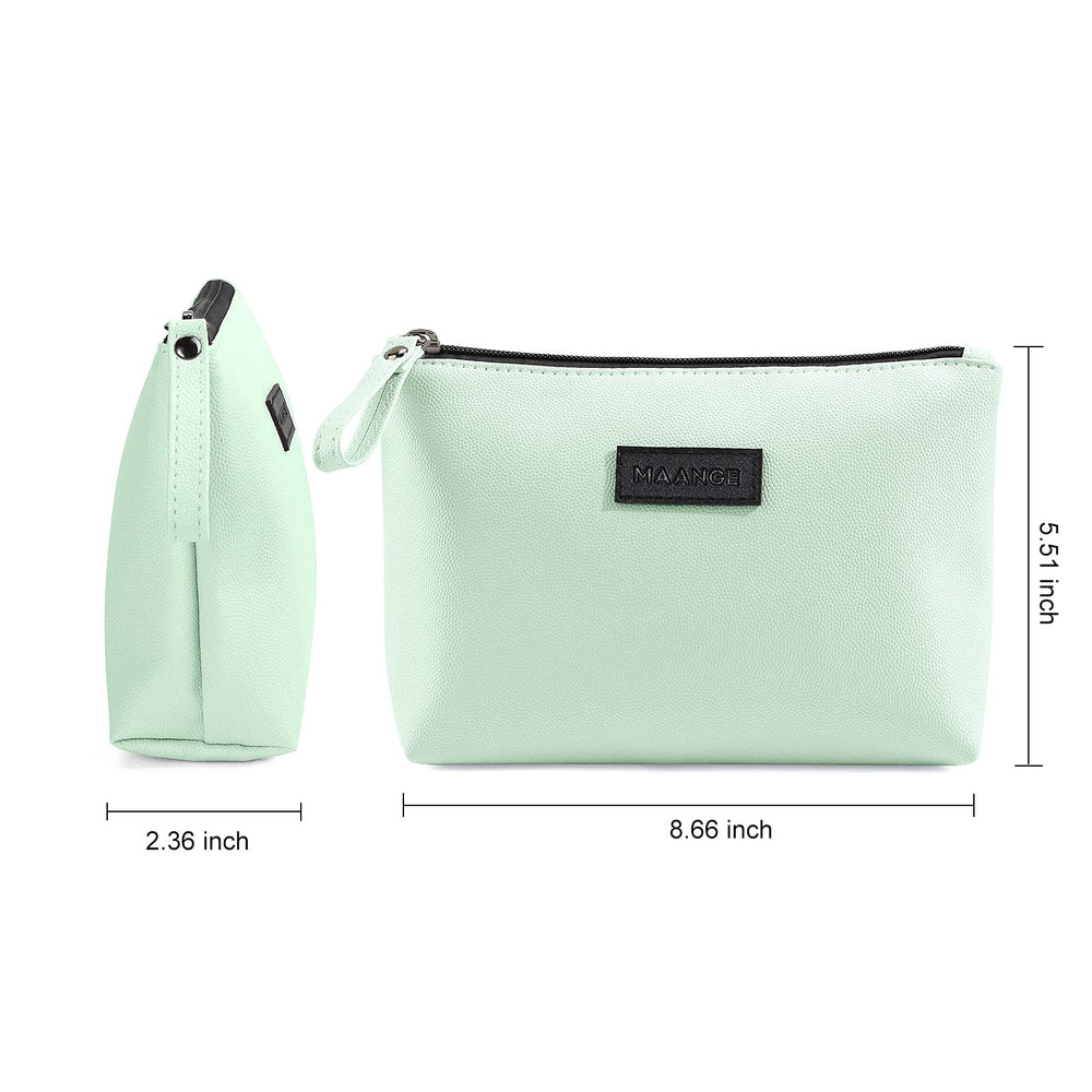 MAANGE green bag highlights sturdy metal zipper for durability