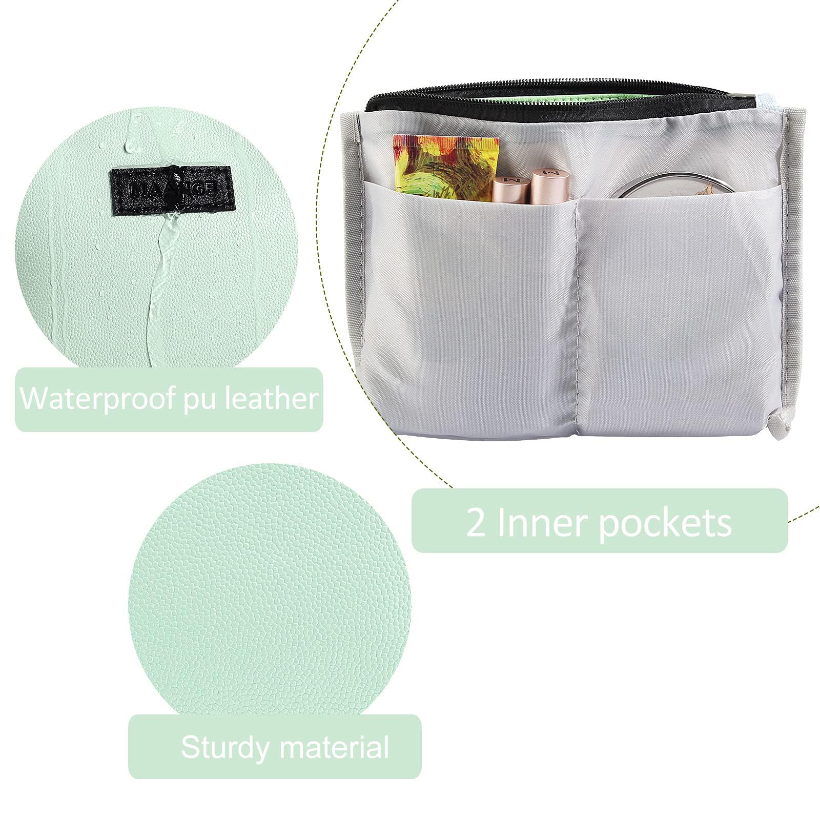 MAANGE travel-friendly makeup bag keeps essentials organized while traveling