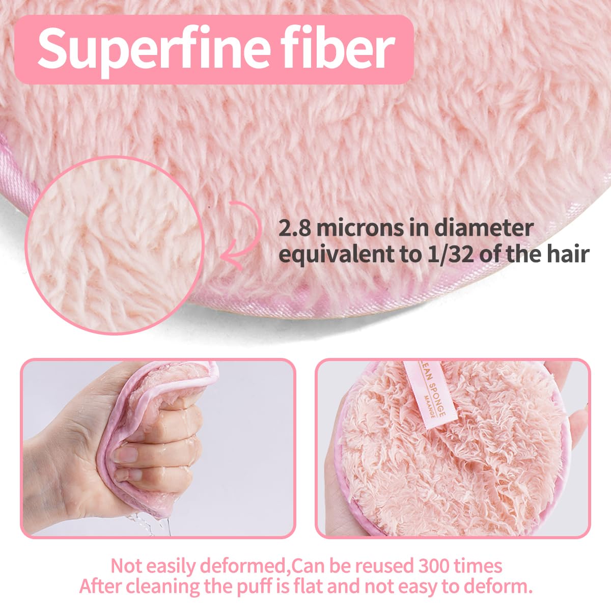 MAANGE makeup remover puffs for gentle cleansing and tool care
