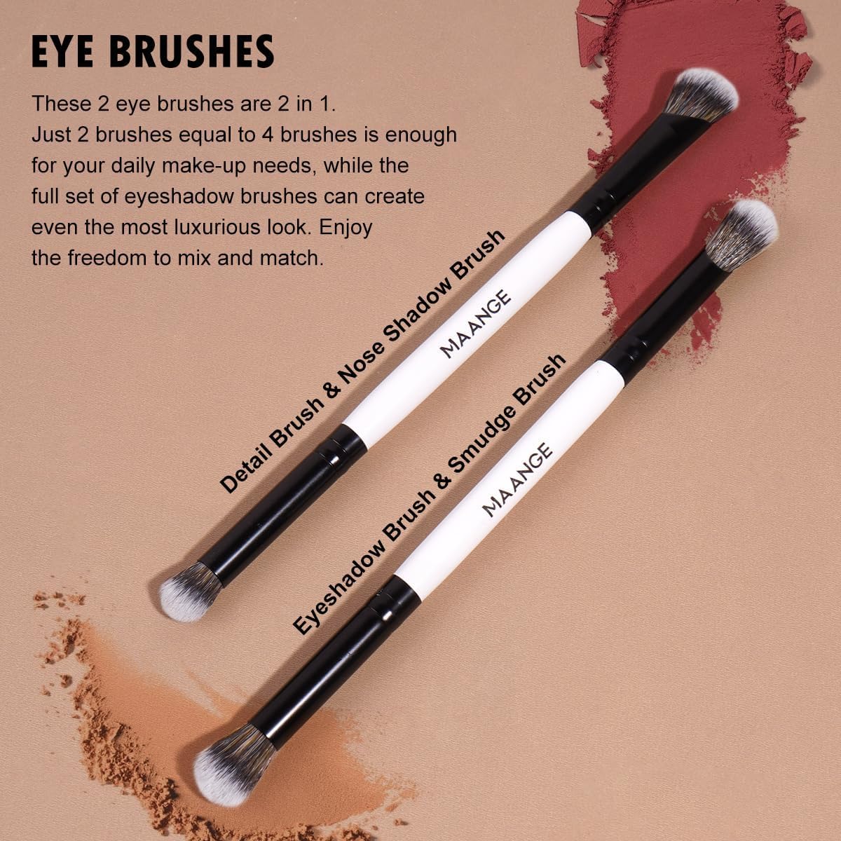 MAANGE powder eyeshadow brush head for even color payoff