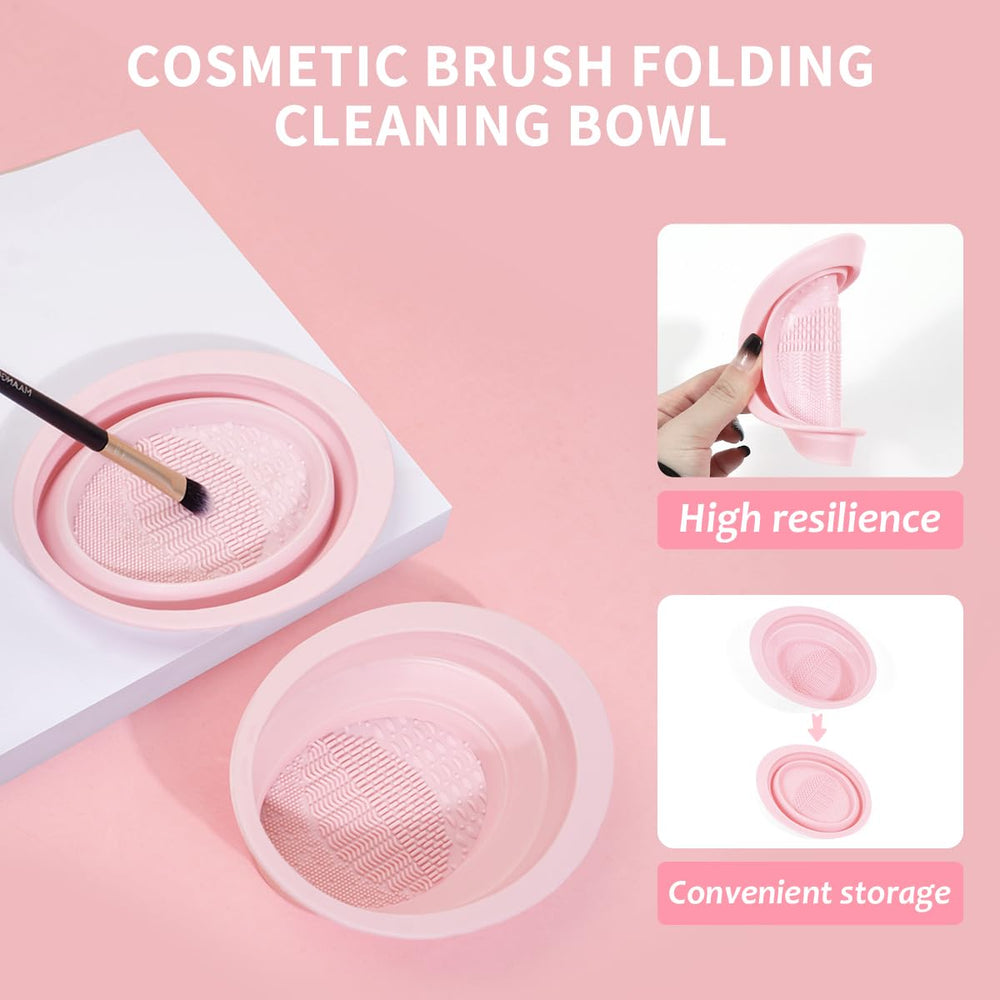 MAANGE professional brush collection ready for foundation, powder, and eye makeup
