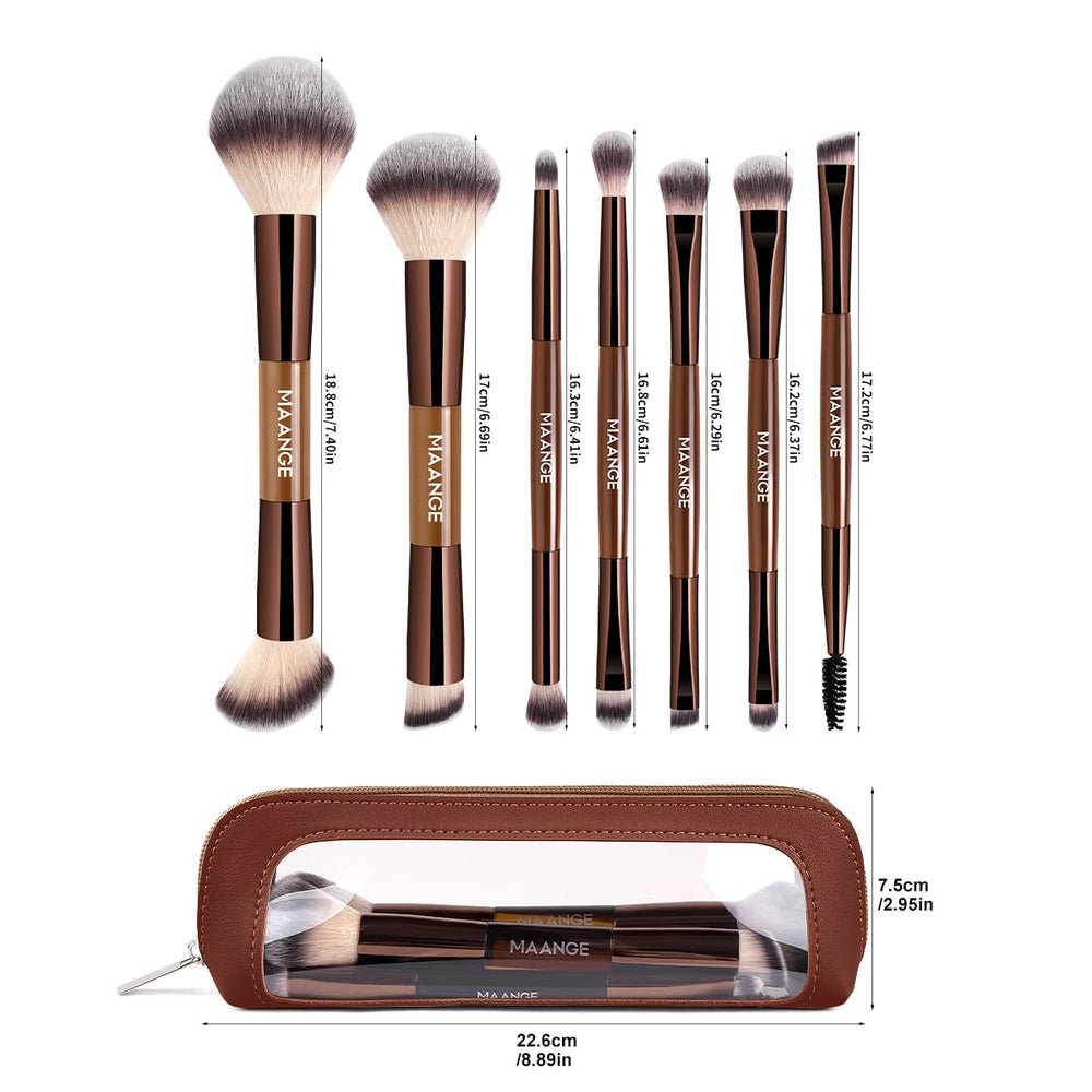MAANGE brush set ready for quick makeup touch-ups and easy cleaning