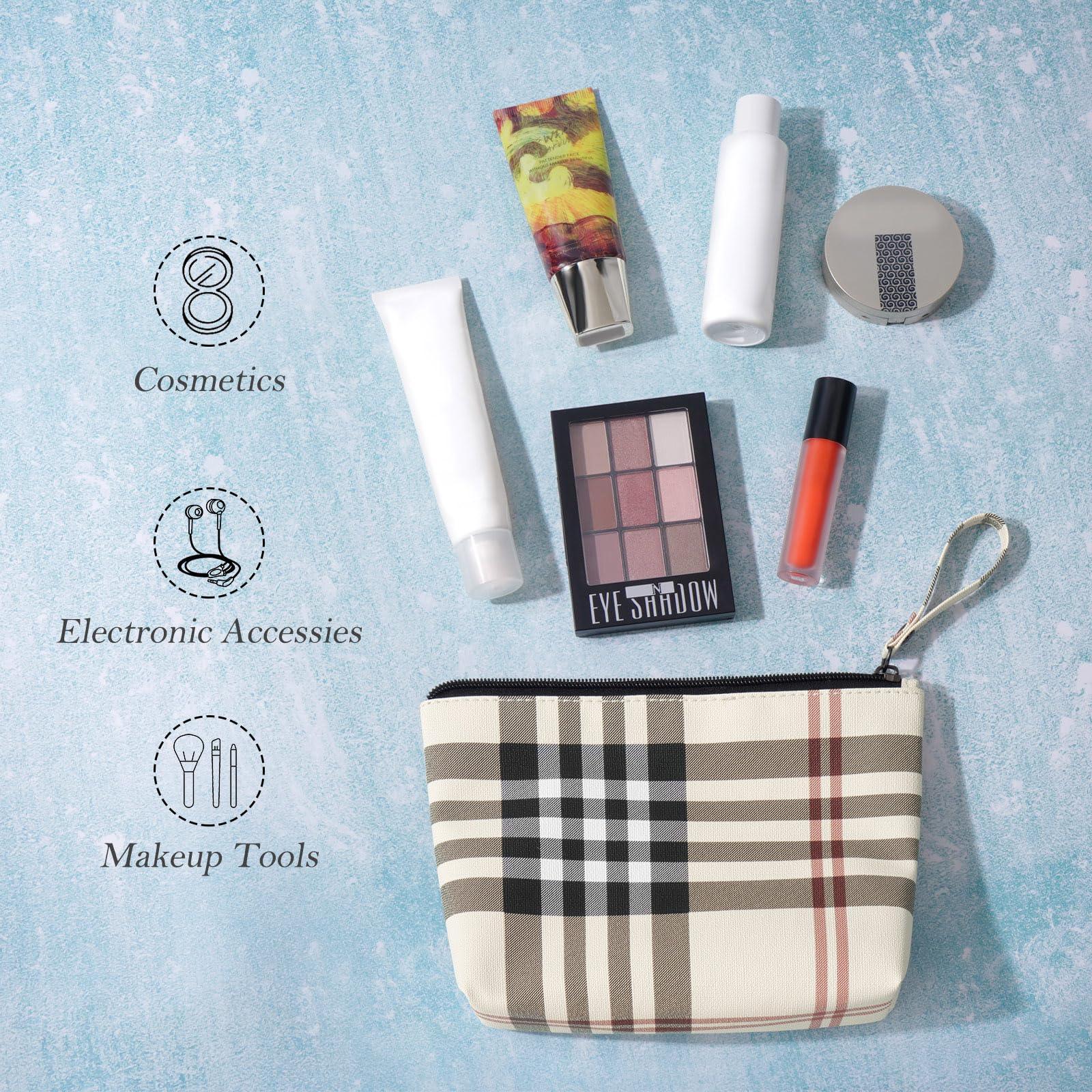 MAANGE khaki bag with smooth zipper for secure storage