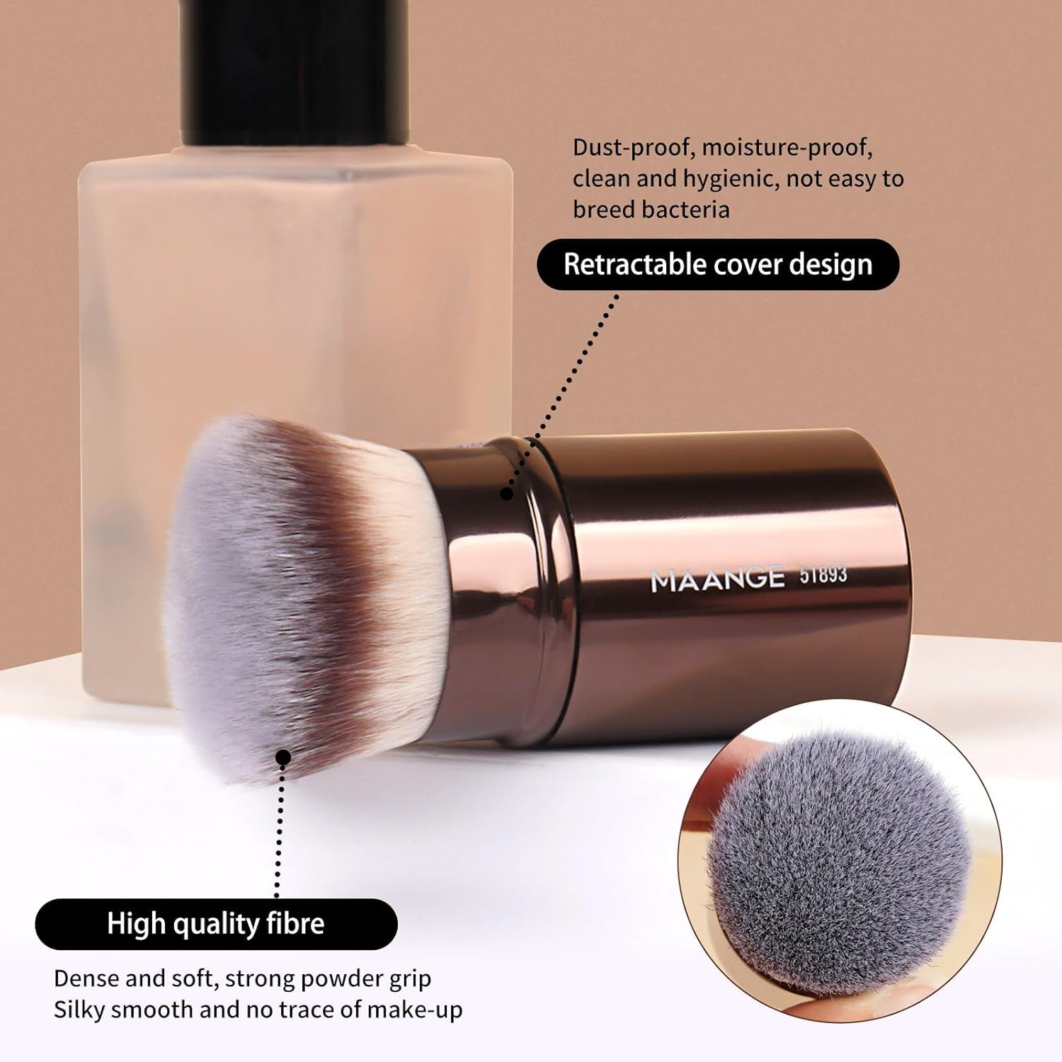 MAANGE travel-friendly brush set with compact packaging